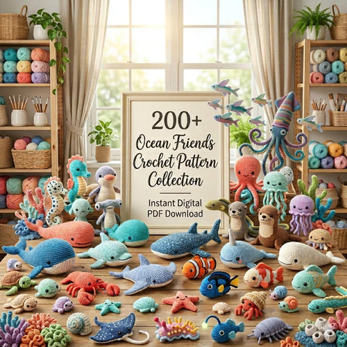 200+ Ocean Animals Amigurumi Crochet Pattern Bundle